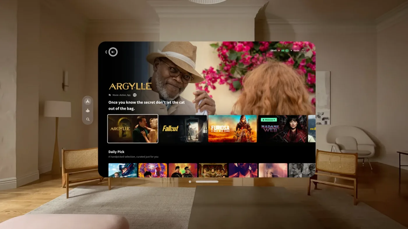 Vision concept for Bedrock Streaming on Apple Vision Pro